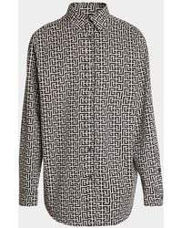 Balmain - Apos;S Pb Monogram Loose-Fit Button-Down Shirt - Lyst