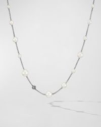 David Yurman - Pearl And Pave Necklace With Diamonds - Lyst