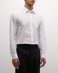 Emporio Armani - Cotton Seersucker Sport Shirt - Lyst