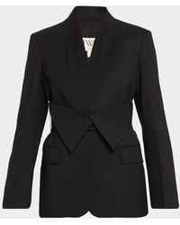 Twp - After Five Collarless Wool Suiting Blazer - Lyst