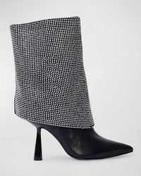 Black Suede Studio - Cecille Leather Foldover Stiletto Boots - Lyst