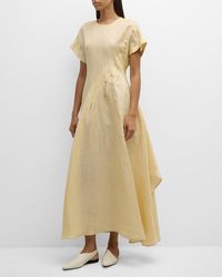 Co. - Pleated Short-Sleeve Maxi Dress - Lyst