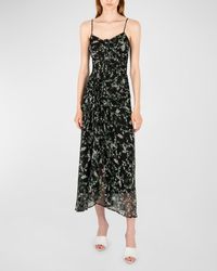 SECRET MISSION - Nira Silk Chiffon Floral Maxi Dress - Lyst