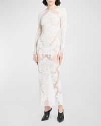 Alexander McQueen - Sheer Damask Print Dress - Lyst