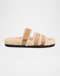 Tory Burch - Ines Shearling Sport Slide Sandals - Lyst