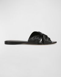 Veronica Beard - Seraphina Twisted Leather Slide Sandals - Lyst