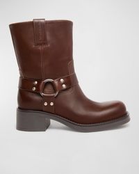 Nero Giardini Leather Harness Biker Boots in Brown Lyst