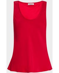 Argent - Scoop-Neck Silk Charmeuse Tank - Lyst