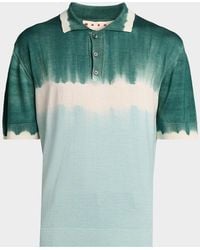 Marni - Apos;S Wool And Silk Dyed Short-Sleeve Polo Sweater - Lyst