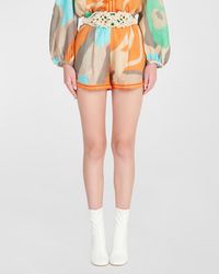 Silvia Tcherassi - Giorgio High-rise Abstract-print Linen Pull-on Shorts - Lyst