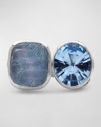 Stephen Dweck - Blue Topaz And Mother-of-pearl Open And Close Ring - Lyst