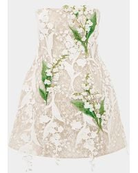 LEO LIN - Roselle Strapless Fit-&-Flare Lace Mini Dress - Lyst