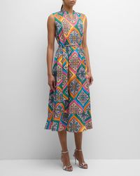 Tahari - The Phoebe Sleeveless Floral-Print Midi Dress - Lyst