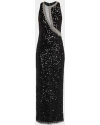 Aidan Mattox - Bead-Trim Sequin Column Gown - Lyst