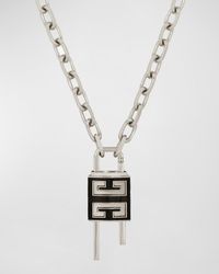 Givenchy - Leather 4G-Lock Pendant Necklace - Lyst