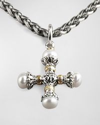 Konstantino - Pearl Maltese Cross Pendant - Lyst