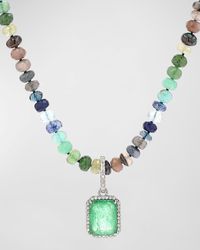 Sheryl Lowe - Emerald And Diamond Pendant On Montecito Nights Beaded Necklace, 30"l - Lyst