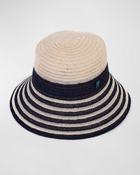 Raffaello Bettini - Striped Hemp Straw Bucket Hat - Lyst