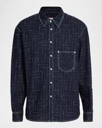 KENZO - Weave Japanese Denim Overshirt - Lyst