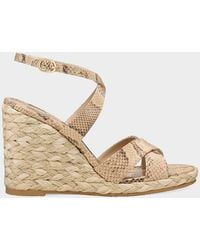 Stuart Weitzman - 100Mm Alyssa Snake-Printed Leather Espadrille Wedge Sandals - Lyst