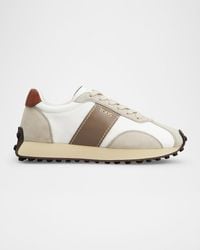 Tod's - Sportivo Mixed Leather Trainer Sneakers - Lyst