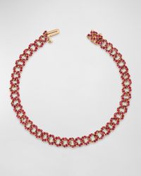 SHAY - 18K Rose Ruby Mini Link Bracelet - Lyst