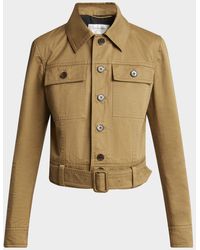 Saint Laurent - Collared Button Down Belted Jacket - Lyst