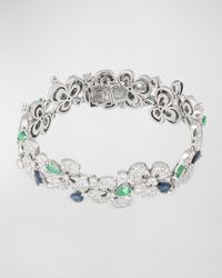 Miseno - 18k White Gold Ischia Diamond, Emerald, And Sapphire Bracelet - Lyst