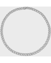 Sydney Evan - 14k White Gold Diamond Pave-link Necklace - Lyst