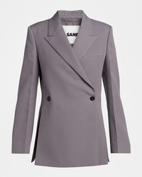 Jil Sander - Side Slits Double-Breasted Blazer Jacket - Lyst