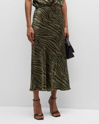 ATM - Silk Charmeuse Zebra Stripe Maxi Skirt - Lyst