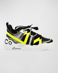 CoSTUME NATIONAL - Chunky Neon/Metallic Low-Top Sneakers - Lyst