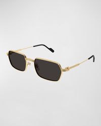 Cartier - Metal Rectangle Sunglasses - Lyst