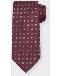 Brioni - Woven Boxes And Squares Silk Tie - Lyst