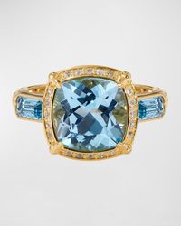 Konstantino - Sky Blue Topaz And White Sapphire Ring, Size 7 - Lyst
