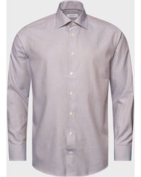 Eton - Contemporary Fit Houndstooth Cotton Tencel Shirt - Lyst