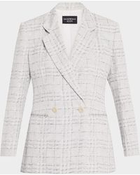 Emporio Armani - Double-Breasted Check Blazer - Lyst