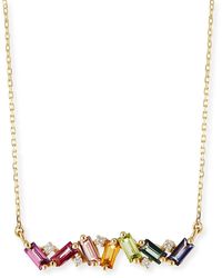 KALAN by Suzanne Kalan - 14K Zigzag Bar Necklace With Diamonds - Lyst