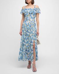 PAIGE - Carmelia Floral Off-Shoulder Tiered Maxi Dress - Lyst