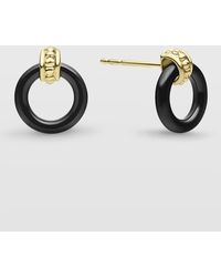 Lagos - 18k Caviar Black Ceramic 10mm Drop Earrings - Lyst