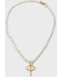 Jennifer Zeuner - Lex Pearl Pendant Necklace With Sapphires - Lyst