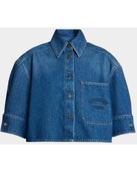Givenchy - Cocoon Short Sleeve Denim Shirt - Lyst