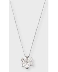 Zydo - 18k White Gold Diamond Flower Pendant Necklace - Lyst