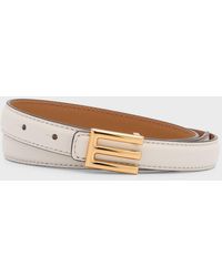 Etro - E-monogram Reversible Leather & Brass Skinny Belt - Lyst