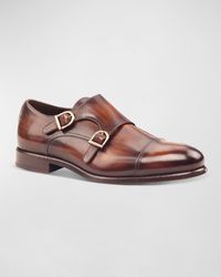 Ike Behar - Regal Two-Tone Patina Leather Double-Monk Loafers - Lyst