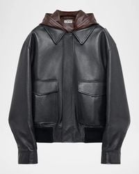 Loewe - Apos;S Leather Hooded Jacket - Lyst