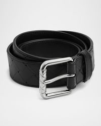Bottega Veneta - Intrecciato Leather Stamp Belt - Lyst
