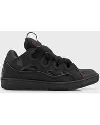 Lanvin - Curb Chunky Leather Low-top Sneakers - Lyst