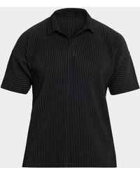 Homme Plissé Issey Miyake - Apos;S Basics Pleated Johnny Collar Polo Shirt - Lyst