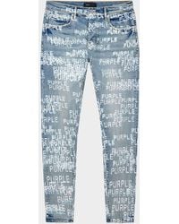 Purple - Repeat-Logo Skinny Jeans - Lyst